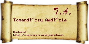 Tomanóczy Amázia névjegykártya